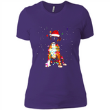 Christmas Lights Boxer Dog Funny Xmas Sweatshirt - Ladies' Boyfriend T-Shirt