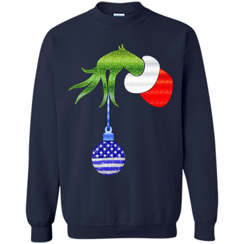 Grinch Holding American Flag ornament Christmas