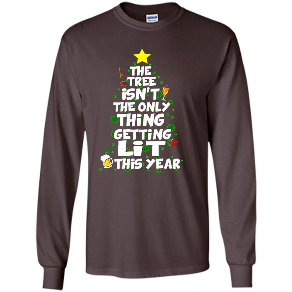 Funny Christmas Tree Drinking Sweatshirt Adult Boozy Festive - Long Sleeve T-Shirt