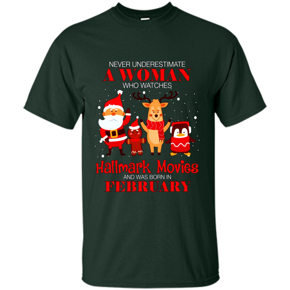 Never Underestimate A February Woman Watches Hallmark Movies Sweatshirt PINGPONG