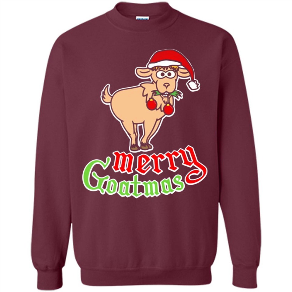 Christmas Merry Goatmas Goat Shirt Santa Hat - Sweatshirt