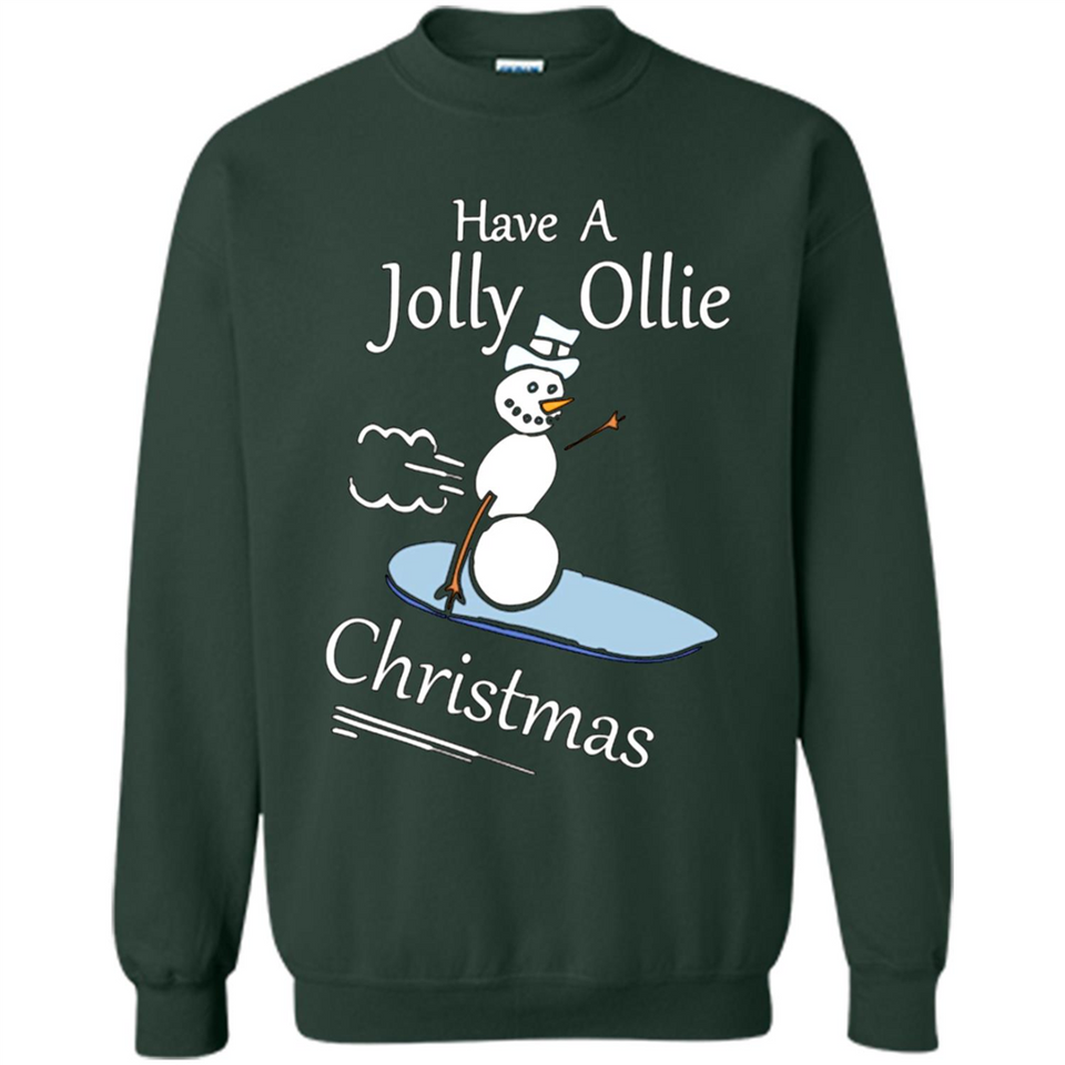 Snowman Snowboarder Tshirt Have Jolly Ollie Christmas