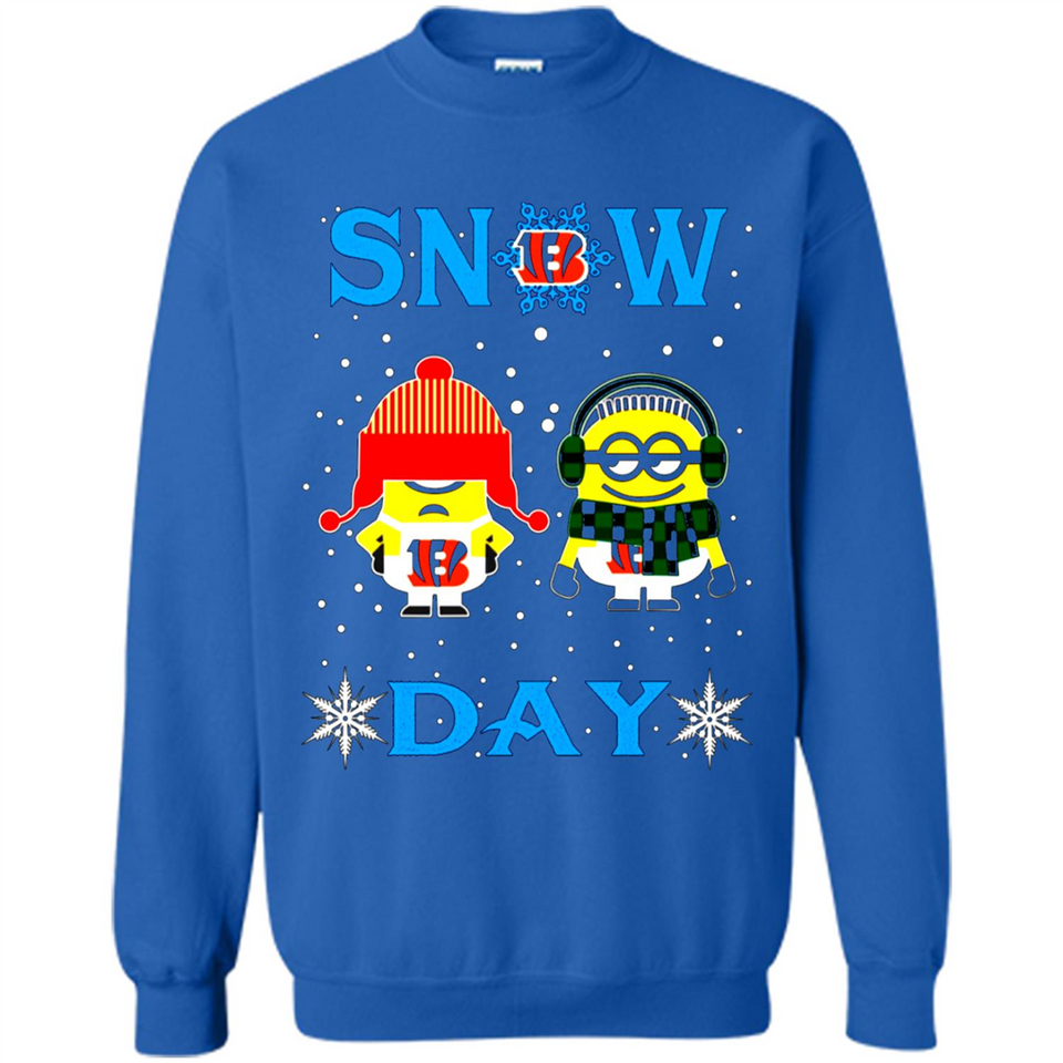 Snow Day Shirt For Cincinnati Bengals Vs Minion Fans pingpong