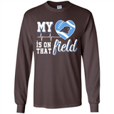Carolina Panthers Football My Heart is on that Field - Long Sleeve T-Shirt