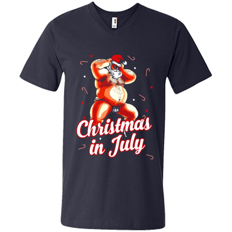 Christmas In July - Funny Dancing Santa - Men's V-Neck
