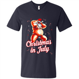 Christmas In July - Funny Dancing Santa - Men's V-Neck
