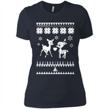 Rudolph and Clarice Ugly Christmas Sweater - Ladies' Boyfriend T-Shirt