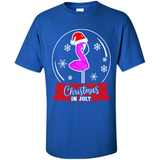 Christmas In July Flamingo Snow Globe Santa Hat - Shirt