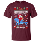 Ugly Christmas Santa Riding Dolphin - Shirt