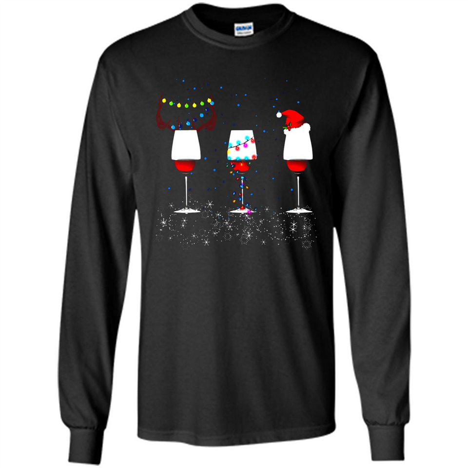 Christmas Red Wine Funny Merry Xmas Sweatshirt - Long Sleeve T-Shirt