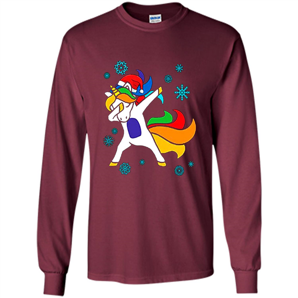 Christmas Dabbing Unicorn - Long Sleeve T-Shirt