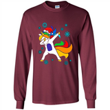 Christmas Dabbing Unicorn - Long Sleeve T-Shirt