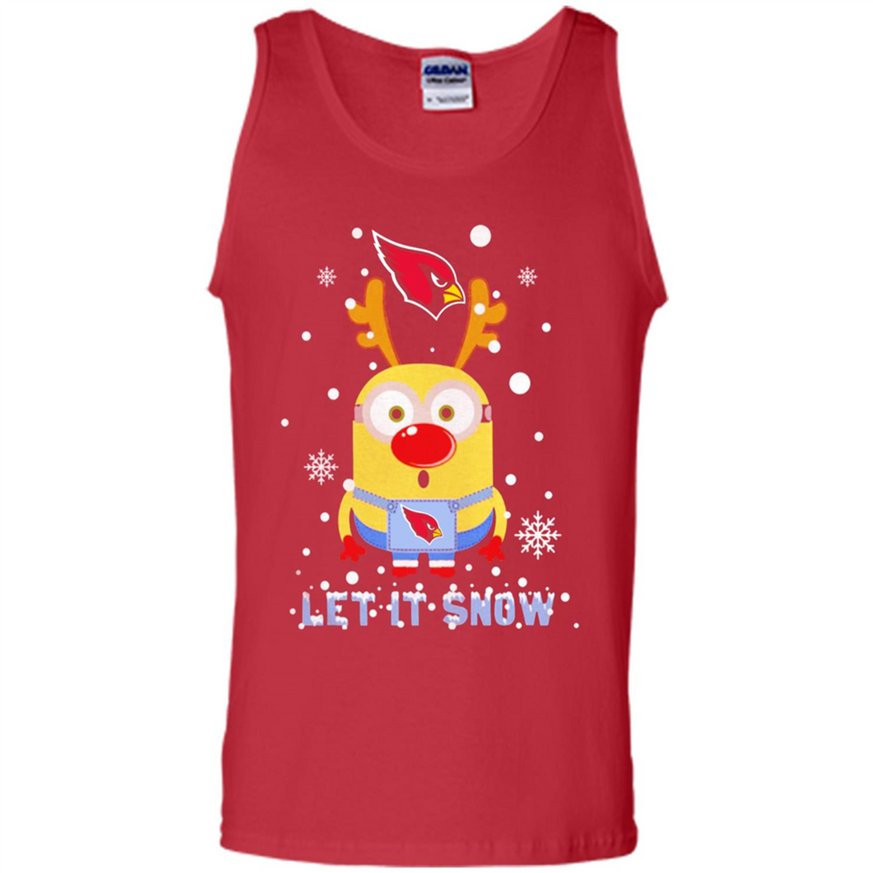 Minion Arizona Cardinals Ugly Christmas Sweater Let it Snow - Tank Top