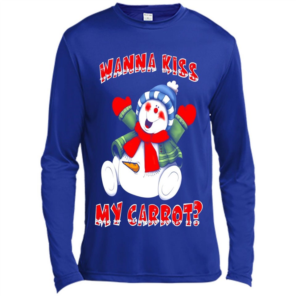 Snowman Wanna Kiss My Carrot Christmas - Canvas Long Sleeve T-Shirt