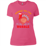 Thanksgiving Gobble Wobble Turkey - Ladies' Boyfriend T-Shirt