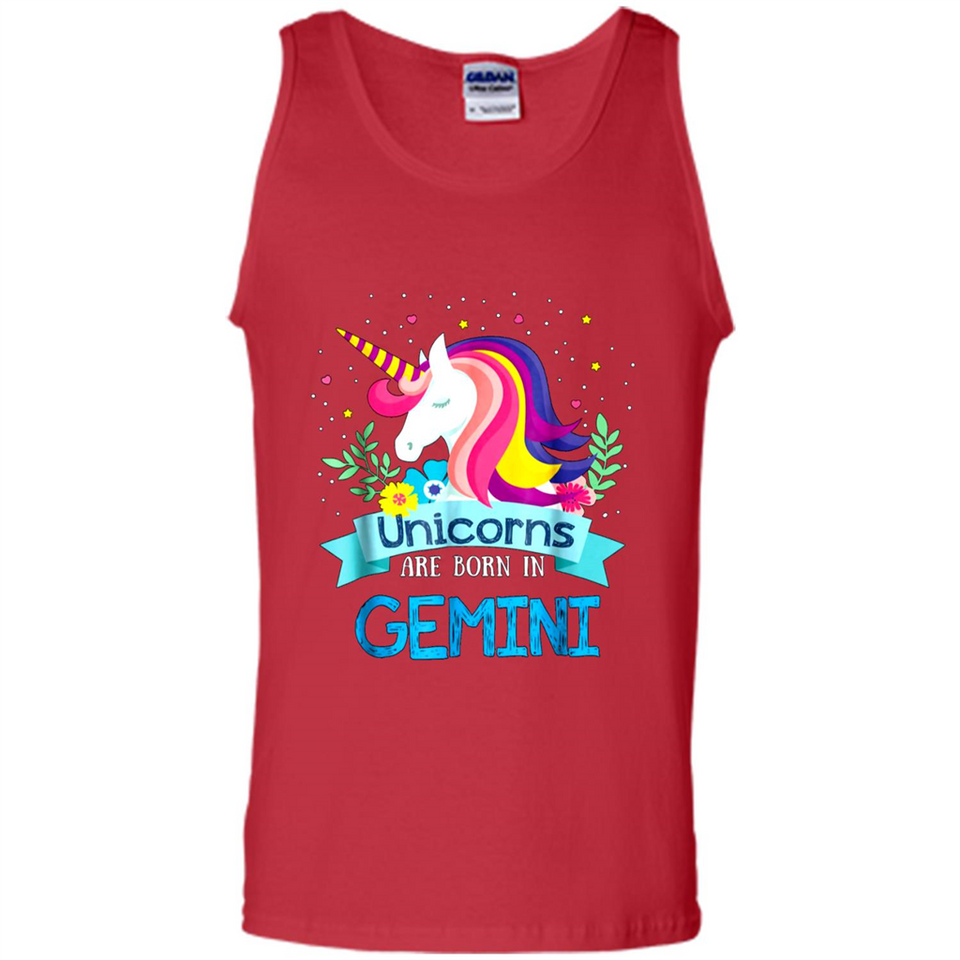 Unicorns are born in Gemini Birthday Rainbow Gift Custom Ultra Cotton
