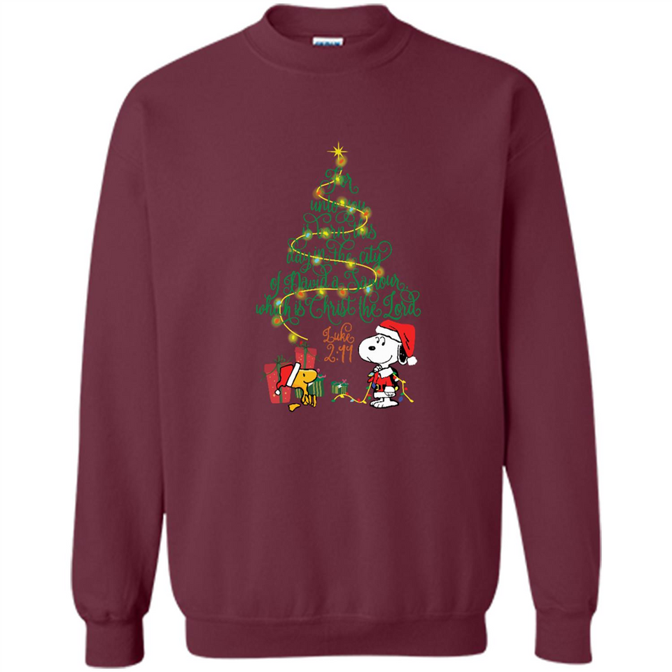 Snoopy-Woodstock-Christmas-tree-for-unto-you-is-born-this-day