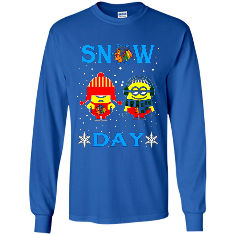 Snow Day Shirt For Chicago Blackhawks Vs Minion Fans pingpong