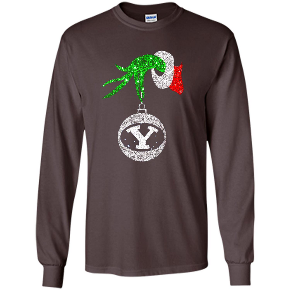 Fantastic Byu Cougars Glitter Grinch Monogram Ornament Christmas Gift - Long Sleeve T-Shirt