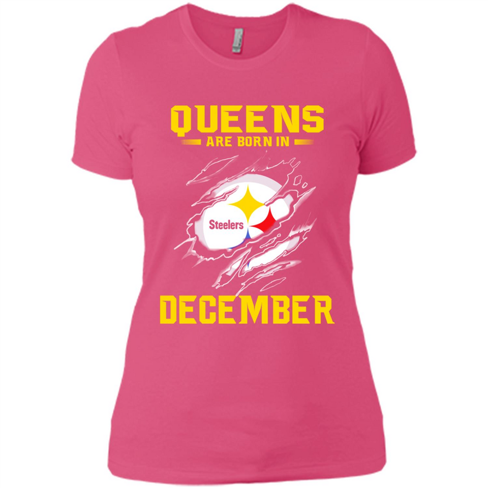 Queens Are Born In December - Pittsburgh Steelers Football - Ladies' Boyfriend T-Shirt