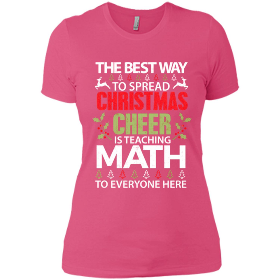 Math Teacher Christmas Shirt Christmas Cheer - Ladies' Boyfriend T-Shirt