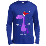 Funny Christmas Unicorn in Santa Hat - Canvas Long Sleeve T-Shirt