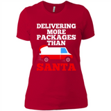 Delivering More Packages Than Santa Shirt - Postal Gift - Ladies' Boyfriend T-Shirt