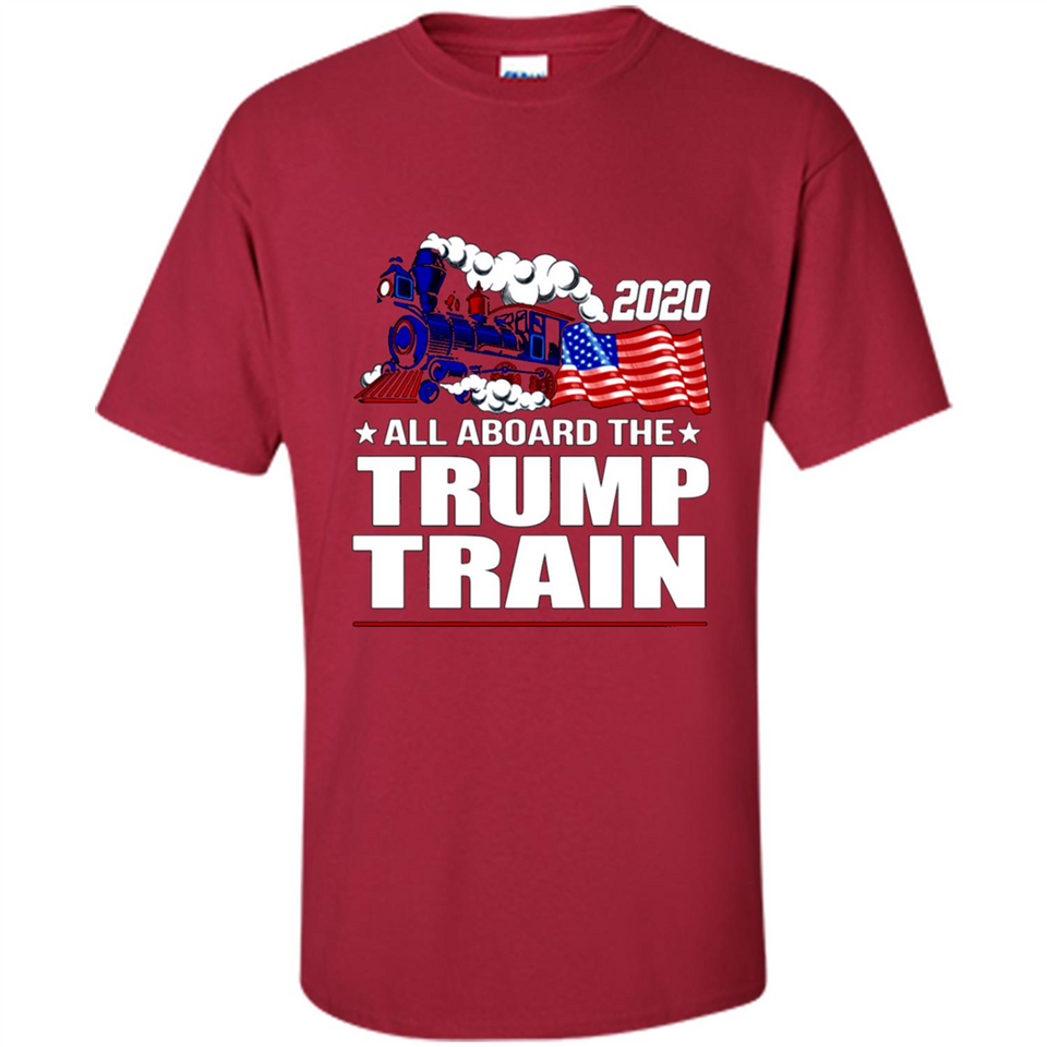 All Board The Trump Train 2020 Patriotic U.S Flag pingpong - Shirt