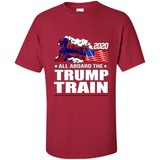 All Board The Trump Train 2020 Patriotic U.S Flag pingpong - Shirt
