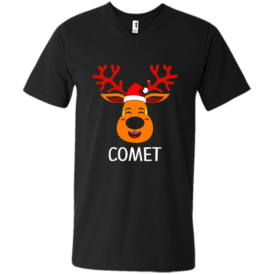 Comet Santa Claus Funny Xmas Holiday T-Shirt - Men's V-Neck