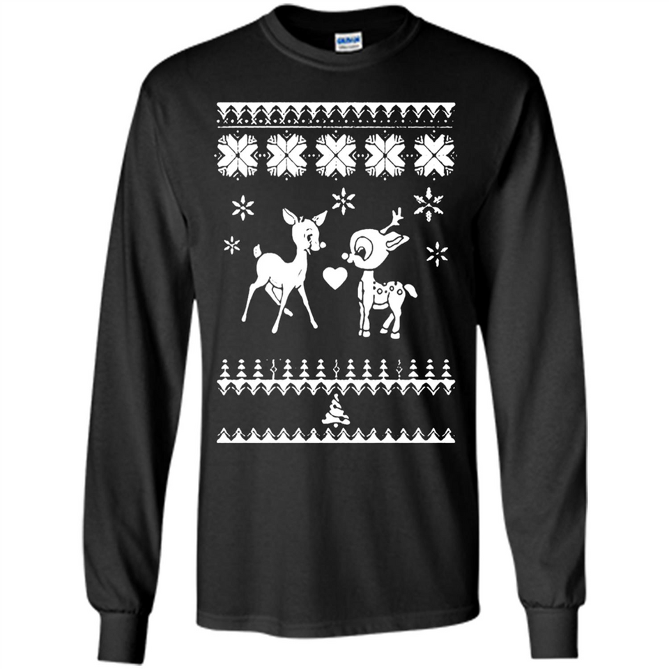 Rudolph and Clarice Ugly Christmas Sweater - Long Sleeve T-Shirt
