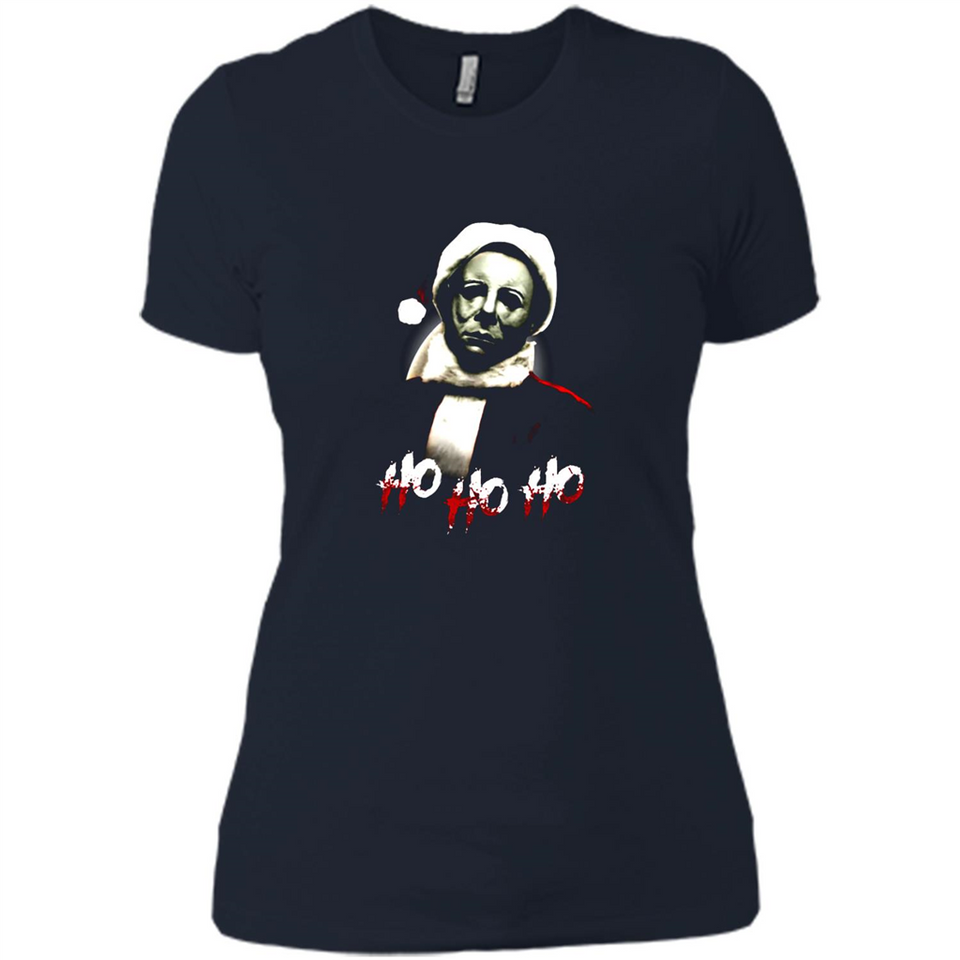 Santa Michael Myers Ho Ho Ho Merry Christmas Sweatshirt - Ladies' Boyfriend T-Shirt