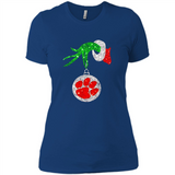 Amazing tee Clemson Tigers Glitter Grinch Monogram Ornament Christmas Gift - Ladies' Boyfriend T-Shirt