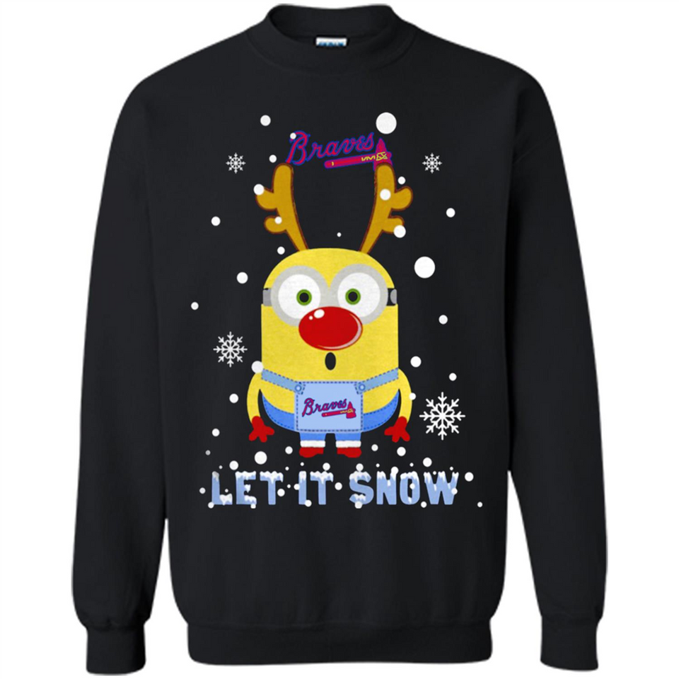Minion Atlanta Braves Ugly Christmas Sweater Let it Snow - Sweatshirt