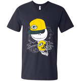 Jack Skellington The Nightmare Before Christmas-Packers Football - Men's V-Neck