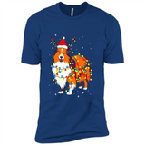 Christmas Lights Shetland Sheepdog Wearing Santa Hat Funny Xmas Mug - Premium Short Sleeve T-Shirt