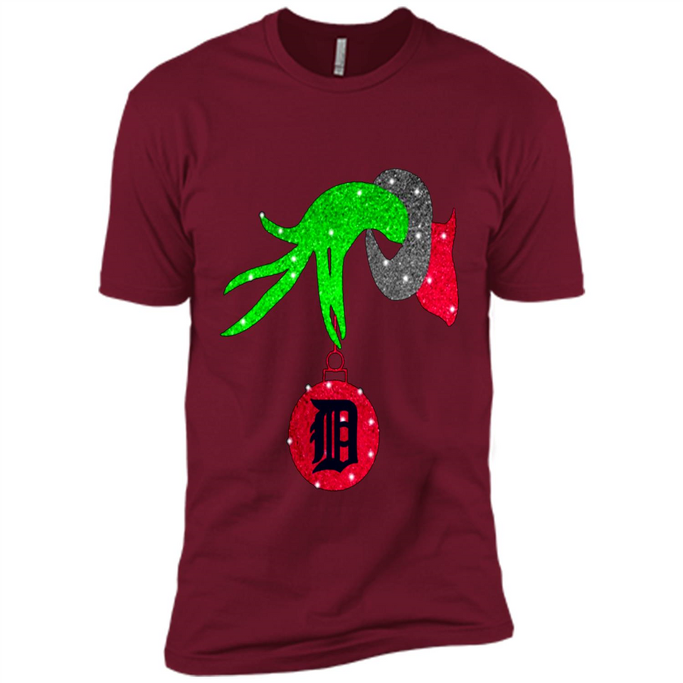 GRINCH HAND HOLDING DETROIT TIGERS GLITTER CHRISTMAS PINGPONG