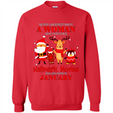 Never Underestimate A January Woman Watches Hallmark Movies Sweatshirt PINGPONG