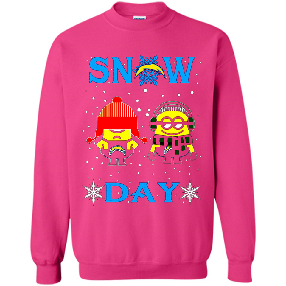 Snow Day Shirt For Los Angeles Chargers Vs Minion Fans pingpong