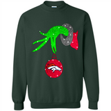 GRINCH HAND HOLDING DENVER BRONCOS GLITTER CHRISTMAS PINGPONG