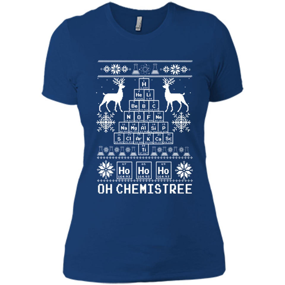 Oh Chemistry Tree Ugly Christmas Sweater - Ladies' Boyfriend T-Shirt