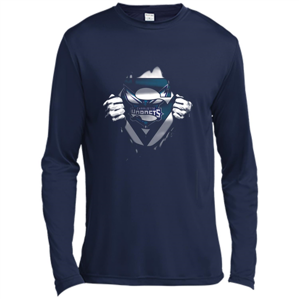 Charlotte Hornets And Superman Fans - Canvas Long Sleeve T-Shirt
