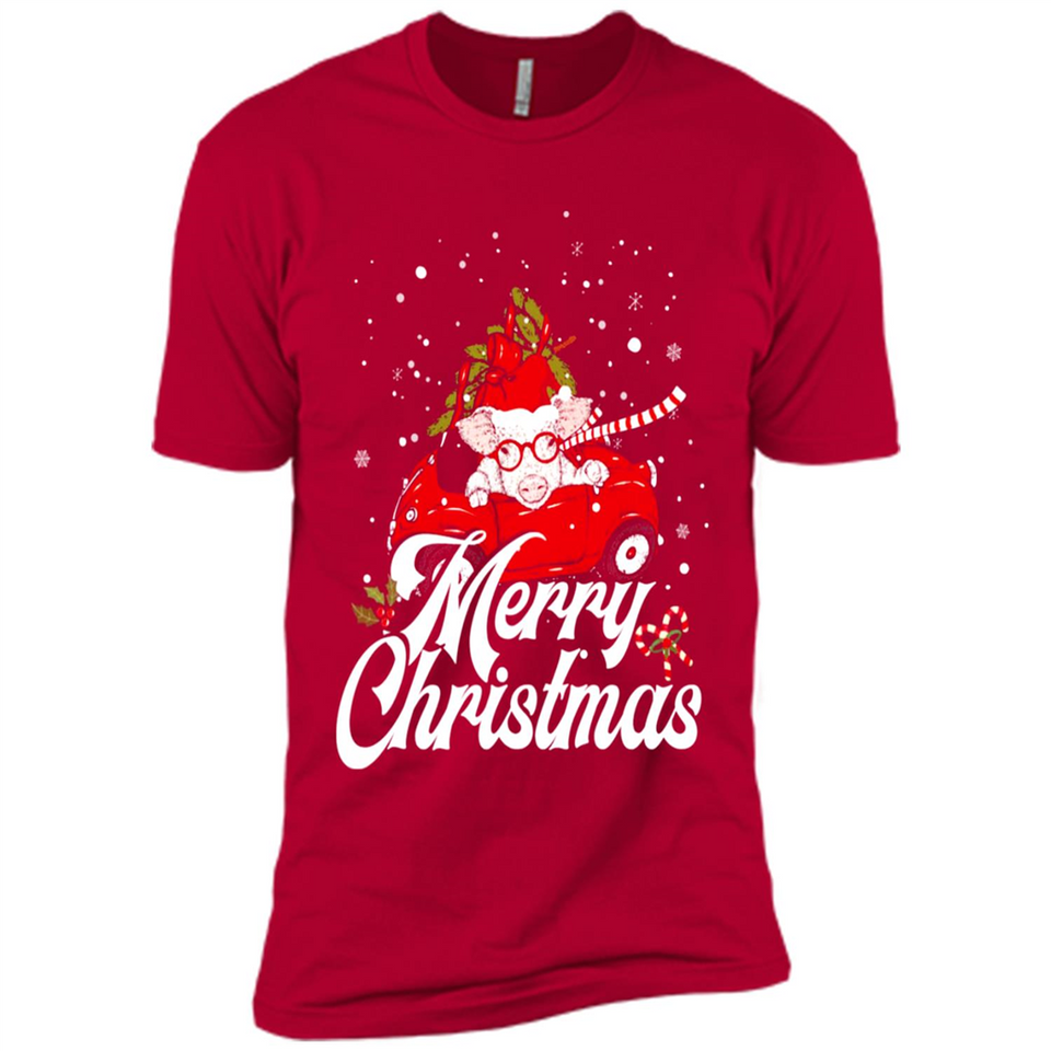 Merry Christmas Pig s - Premium Short Sleeve T-Shirt