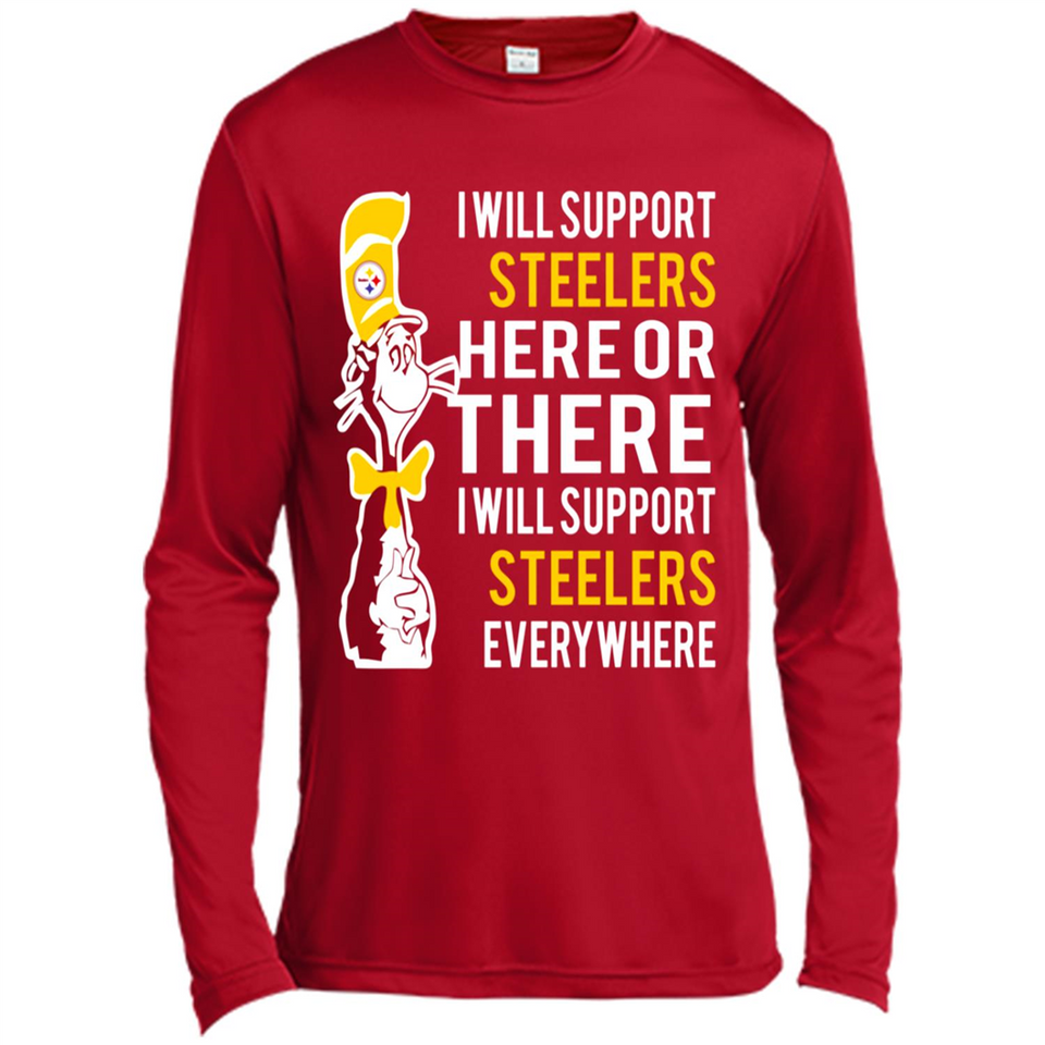 Shirt For Dr Seuss Cat And Pittsburgh Steelers Fans - Canvas Long Sleeve T-Shirt
