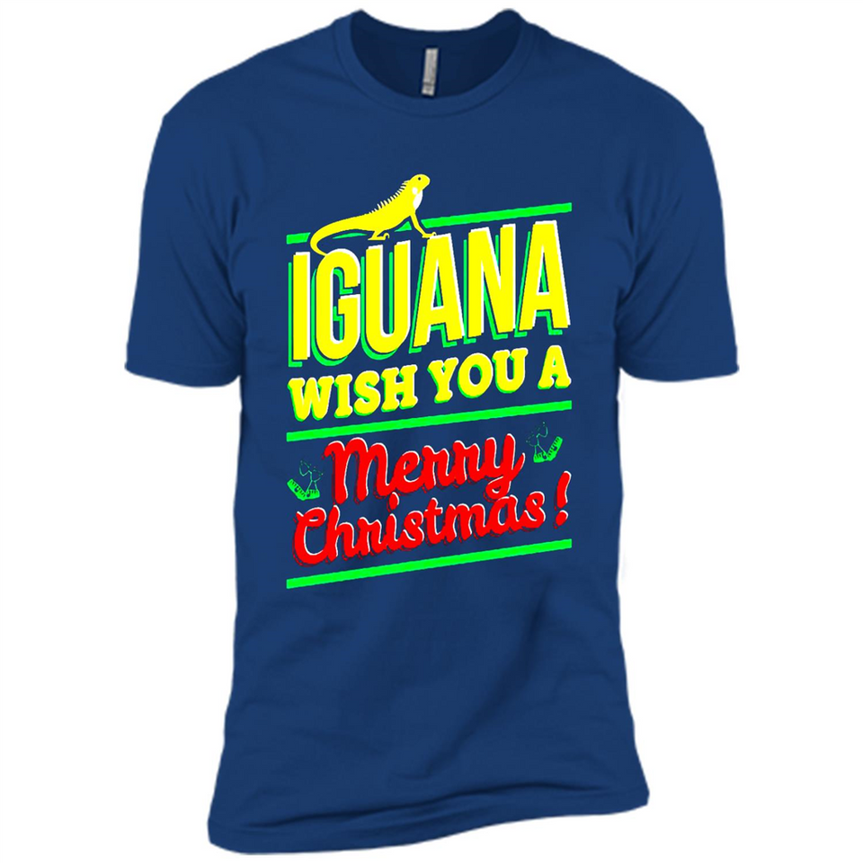Iguana Wish You A Merry Christmas Animal - Premium Short Sleeve T-Shirt