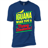 Iguana Wish You A Merry Christmas Animal - Premium Short Sleeve T-Shirt