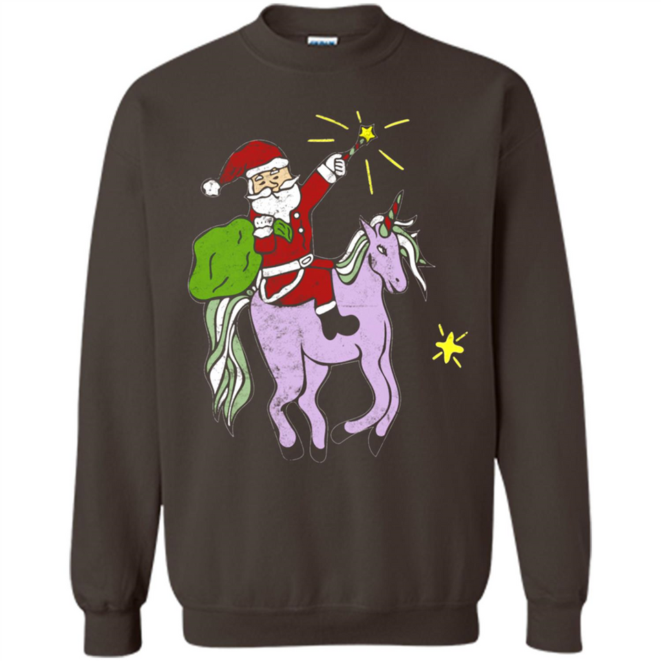 Distressed Retro Santa Riding Unicorn - Sweatshirt