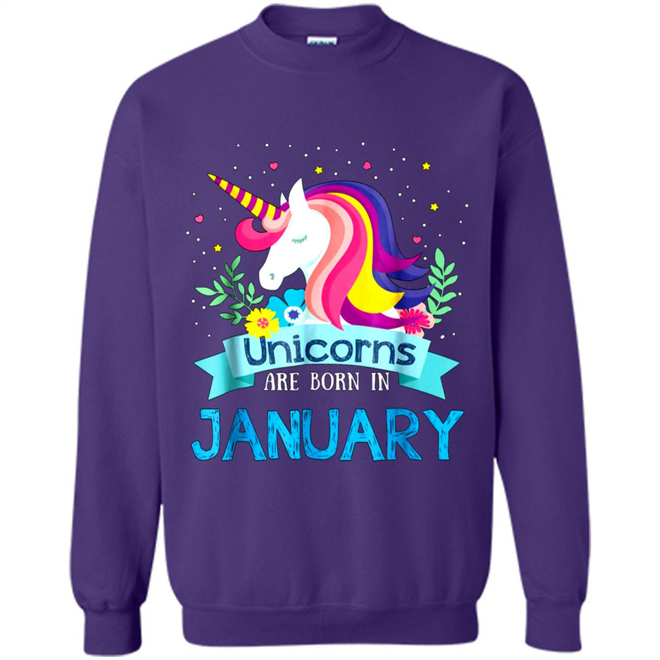 Unicorns are born in January Birthday Rainbow Gift Custom Ultra Cotton