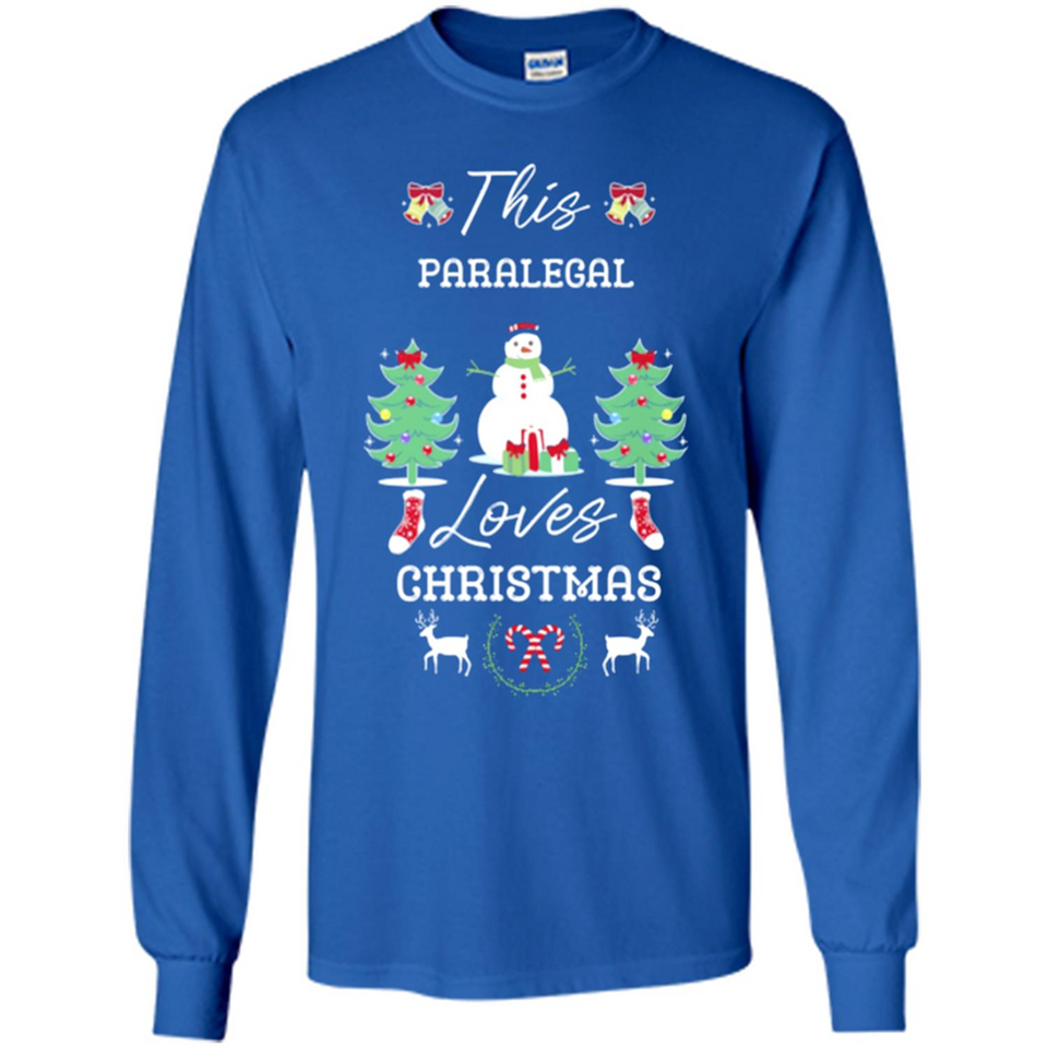 This Paralegal Loves Christmas Tree Shirt with Snowman