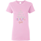 My Favorite Color is Christmas Lights Xmas Sporty T-Shirt - Ladies Short-Sleeve